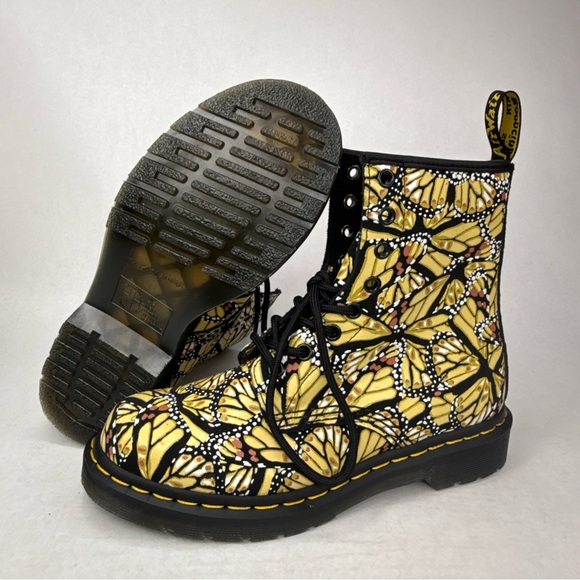 Dr. Martens 1460 8-Eye Boot Butterfly Yellow Boots Women's 7 Shoes - Picture 1 of 13